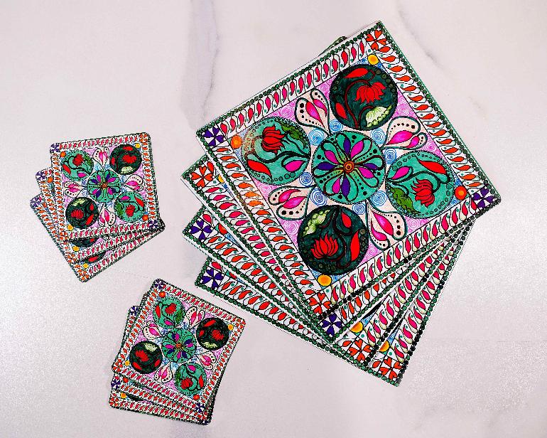 Combo : Coaster & Side Table Mat