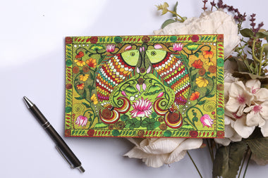 Vibrant Twin Fish Folk Art Diary – Handcrafted Floral Journal