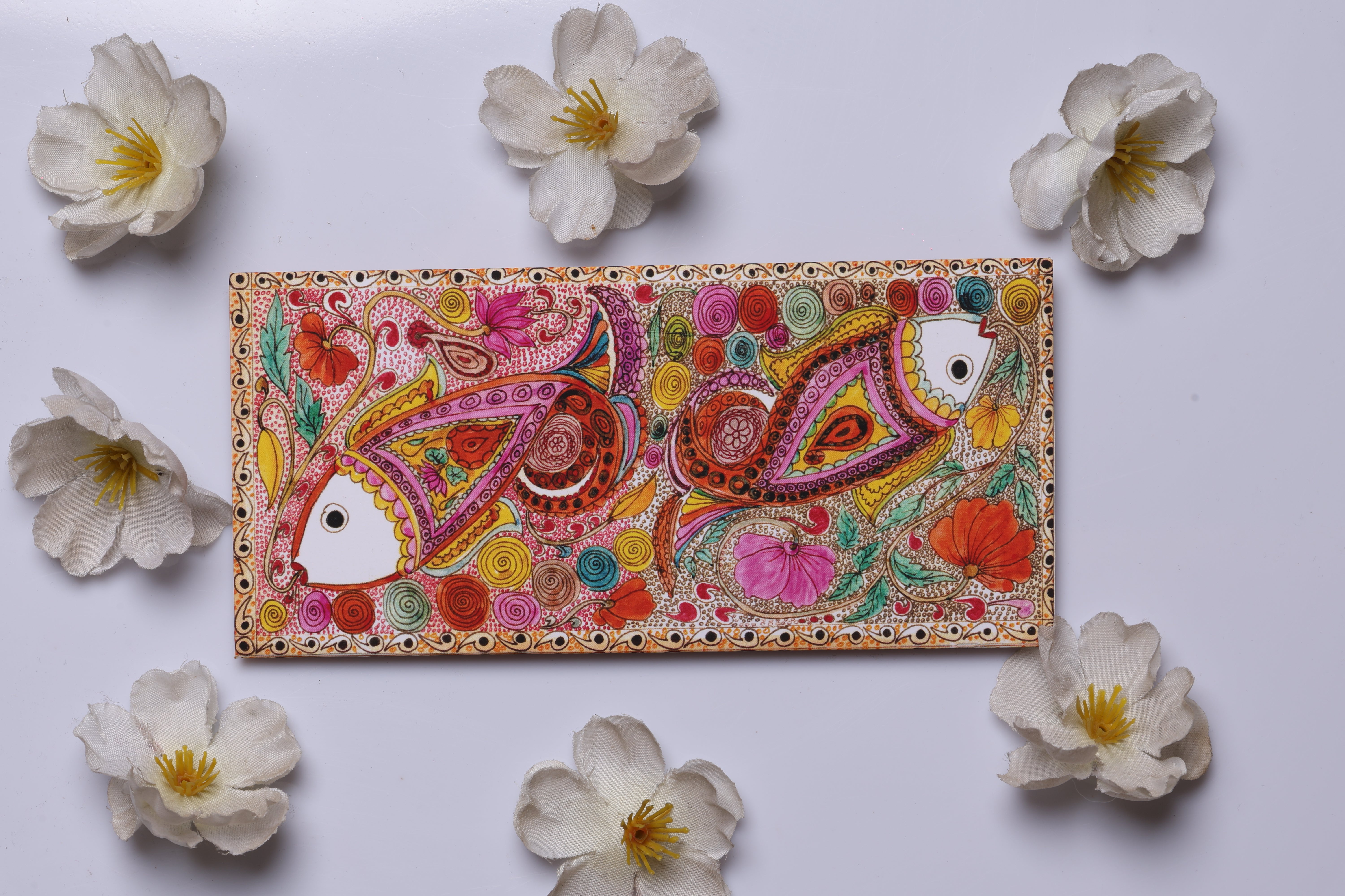 Vibrant Fish Floral Envelope